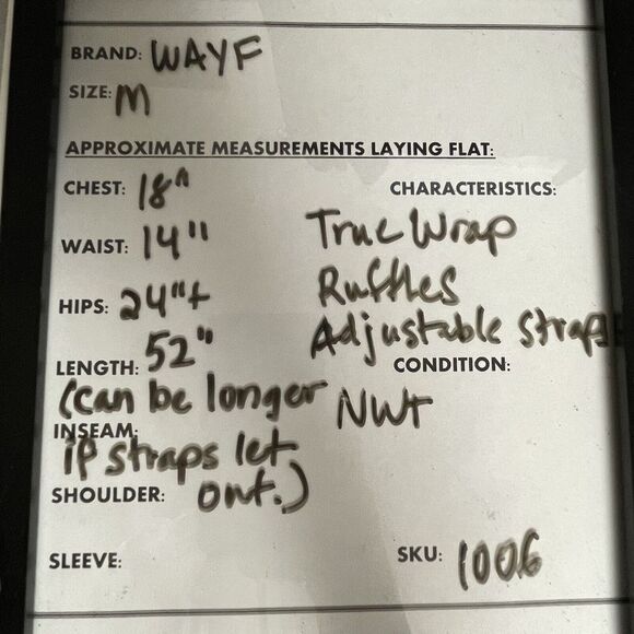 WAYF Dress Medium Nanette Floral True Wrap Cold Shoulder Beach Hawaii Cruise - Picture 13 of 13